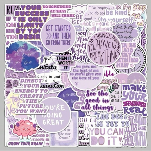50 pcs Purple Positive Motivational Sticker Set - Picture 5 of 5